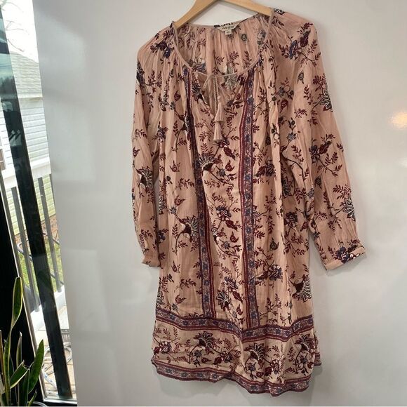 Lucky brand long sleeve boho floral dress size large - Picture 3 of 6